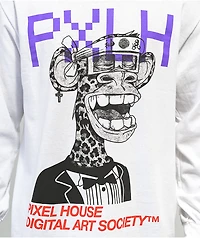 Pixel House Digital Art Society White Long Sleeve T-Shirt