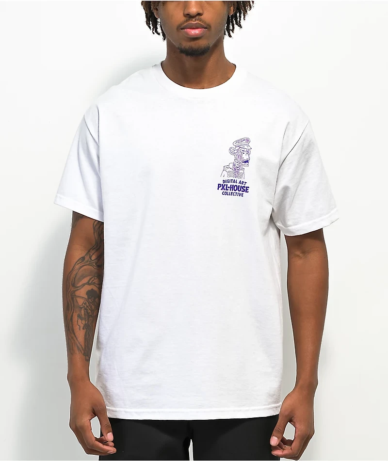 Pixel House Mutant Captain White T-Shirt