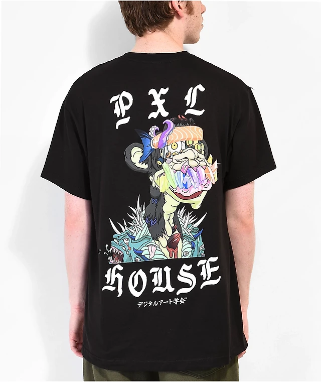 Pixel House Sushi Mutant Black T-Shirt Liberty Center