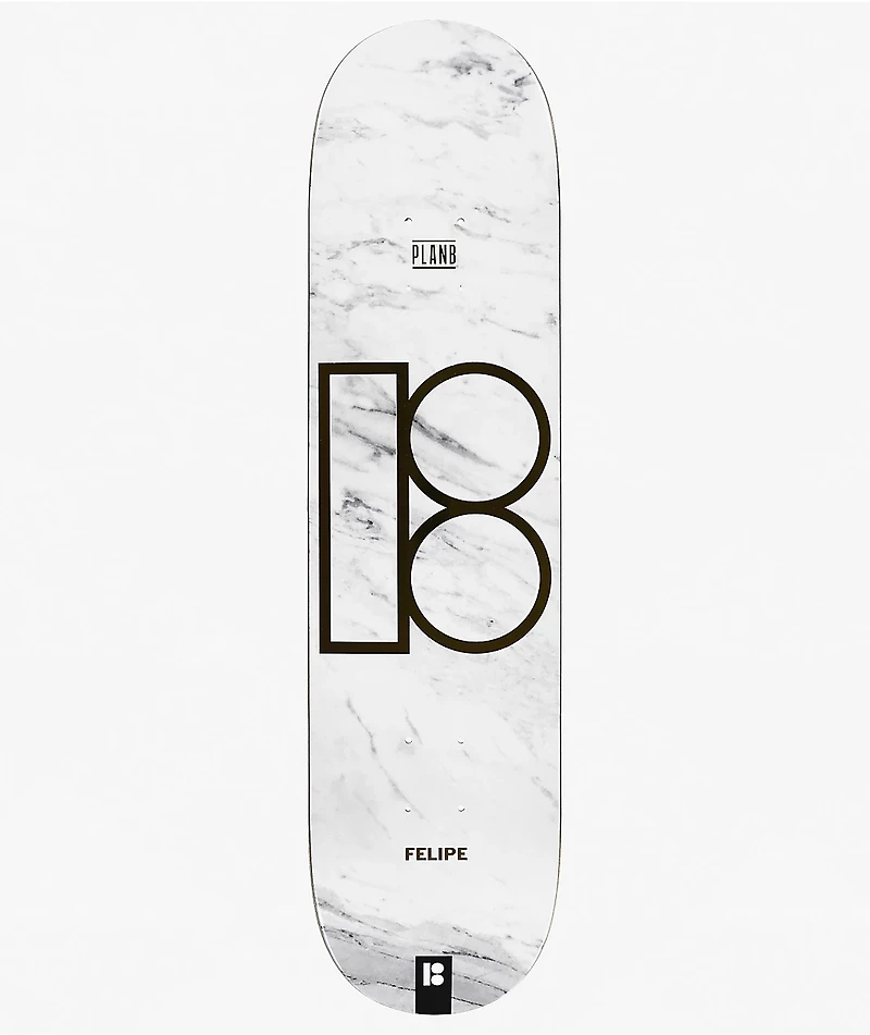 Plan B Gustavo White Marble Twin 8.0" Skateboard Deck