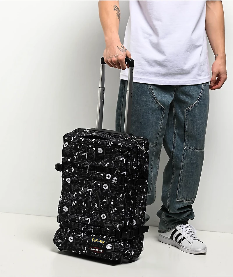 Pokémon x Eastpak Transit'r S All Over Black Carry On Roller Luggage