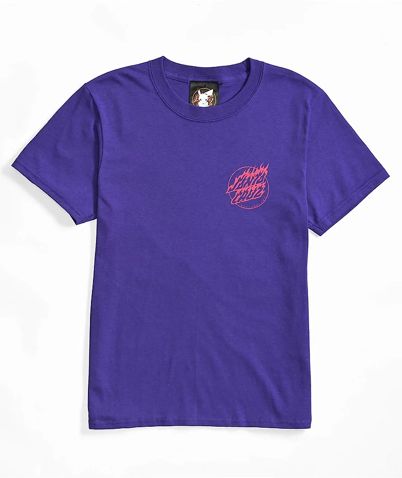 Pokemon & Santa Cruz Fire Type 1 Youth Purple T-Shirt