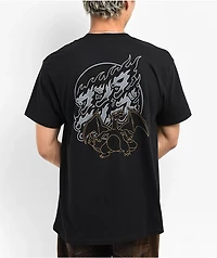Pokemon & Santa Cruz Fire Type 3 Men's Black T-Shirt