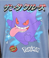 Pokemon & Santa Cruz Ghost Type 3 Men's Blue T-Shirt