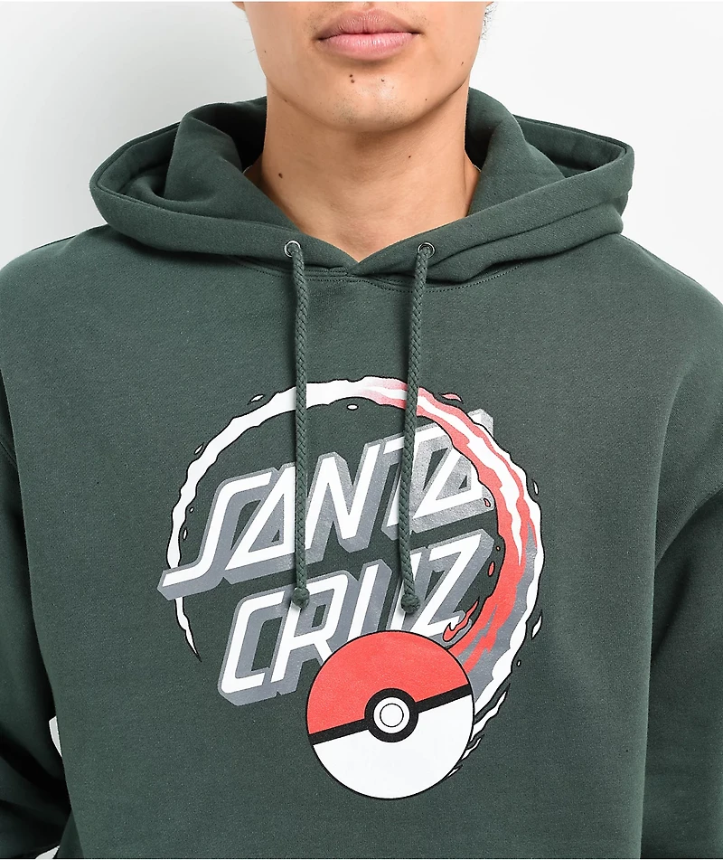 Pokemon & Santa Cruz Poke Ball Dot Men's Hoodie