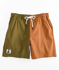 Poler Dusty Brown & Green Shorts