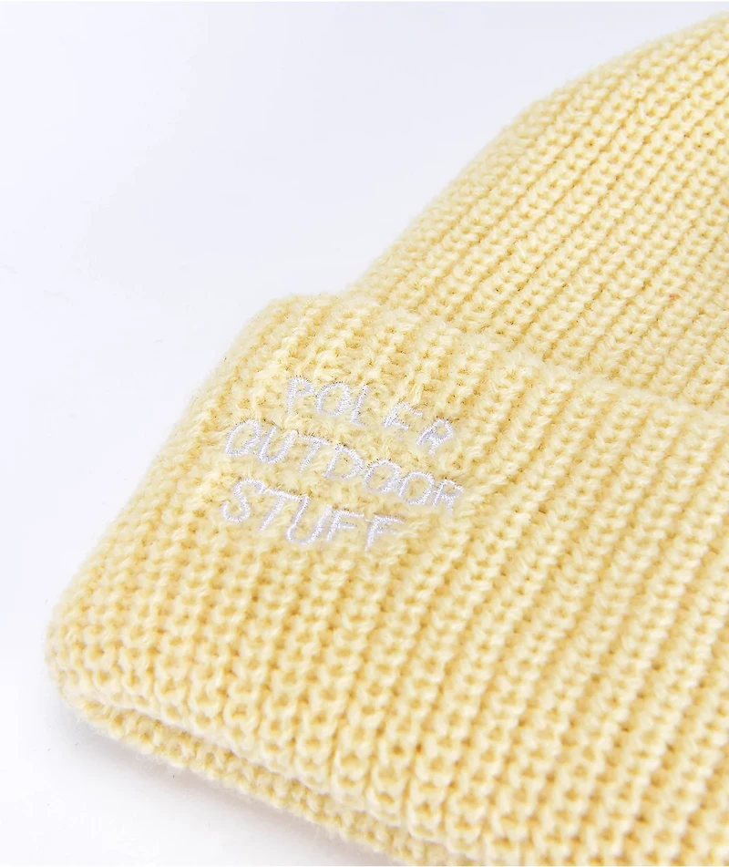 Poler Fancy Man Cream Beanie