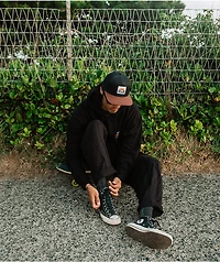 Poler Mountain Rainbow Patch Black & White Trucker Hat
