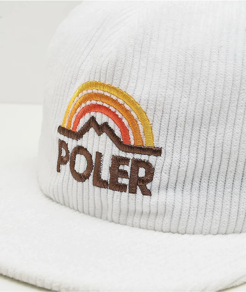 Poler Mountain Rainbow White Corduroy Snapback Hat