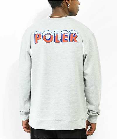 Poler Pop Grey Crewneck Sweatshirt