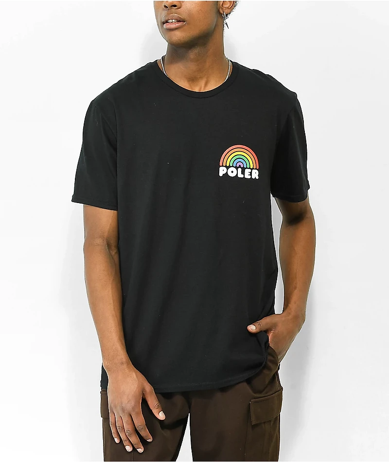Poler Rainbow Logo Black T-Shirt