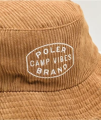 Poler Vibes Brand Brown Corduroy Bucket Hat