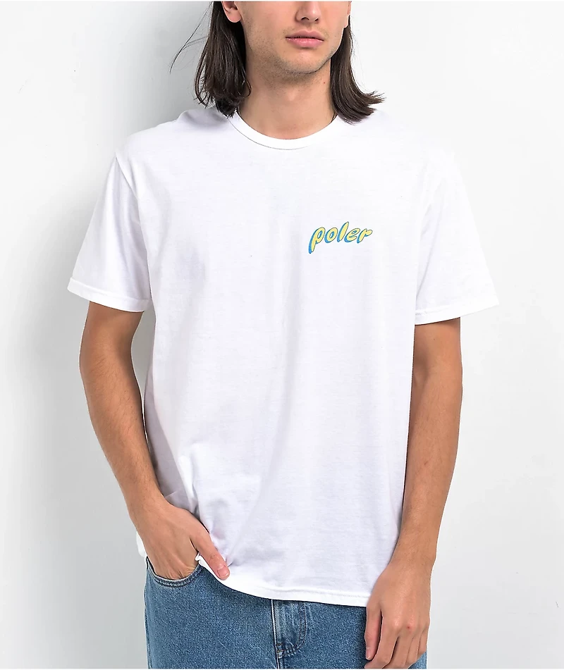 Poler Wavy White T-Shirt