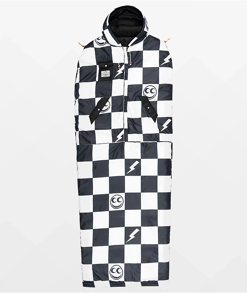 Poler x See Black & Checkerboard Reversible Napsack
