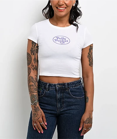 Polly Pocket Believe White Crop T-Shirt