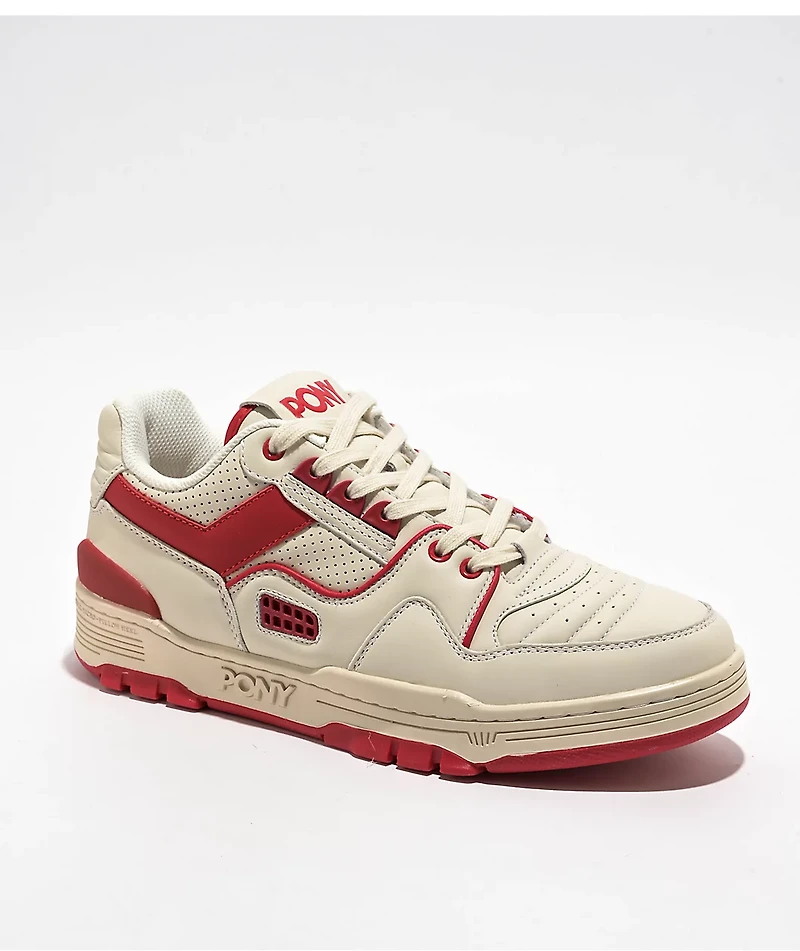 Pony M-100 Low Off White & Red Shoe