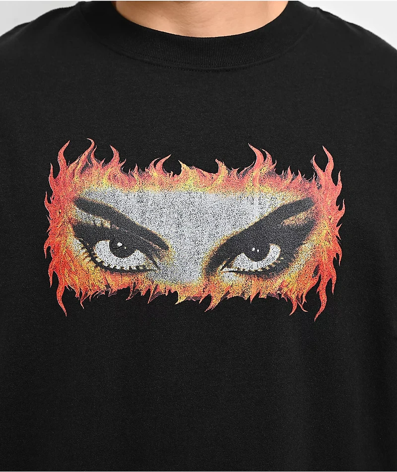 Popular Demand Fire Eyes Black T-Shirt