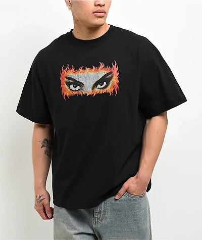 Popular Demand Fire Eyes Black T-Shirt