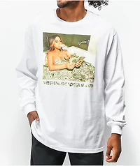 Popular Demand Money Bath White Long Sleeve T-Shirt