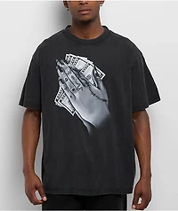 Popular Demand Pray Black Wash T-Shirt