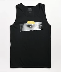 Popular Demand Taped Black Tank Top