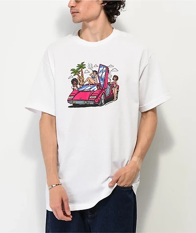 Popular Demand Wheels White T-Shirt