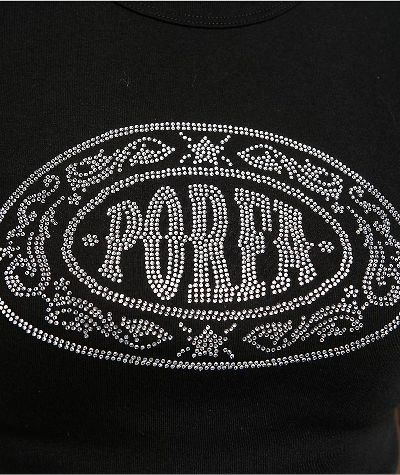 Porfa Logo Black Crop T-Shirt