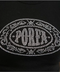 Porfa Logo Black Crop T-Shirt