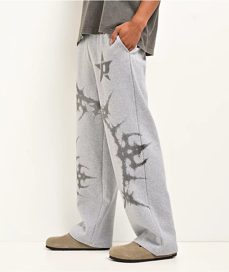 Porfa P Star Grey Baggy Sweatpants