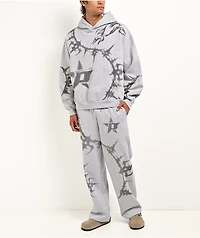 Porfa P Star Grey Baggy Sweatpants