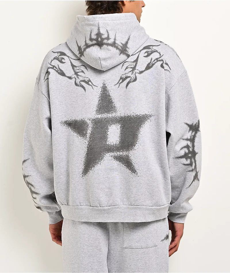 Porfa P Star Grey Hoodie
