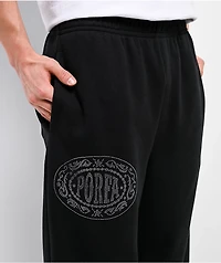 Porfa Stones Black Baggy Sweatpants