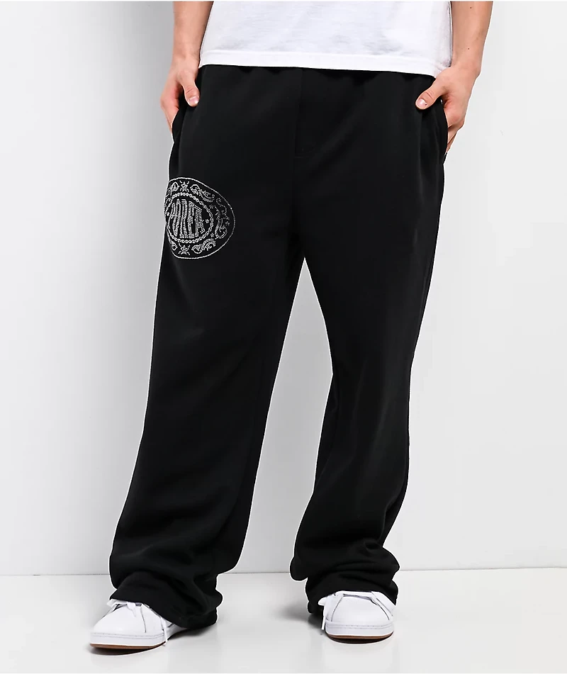 Porfa Stones Black Baggy Sweatpants