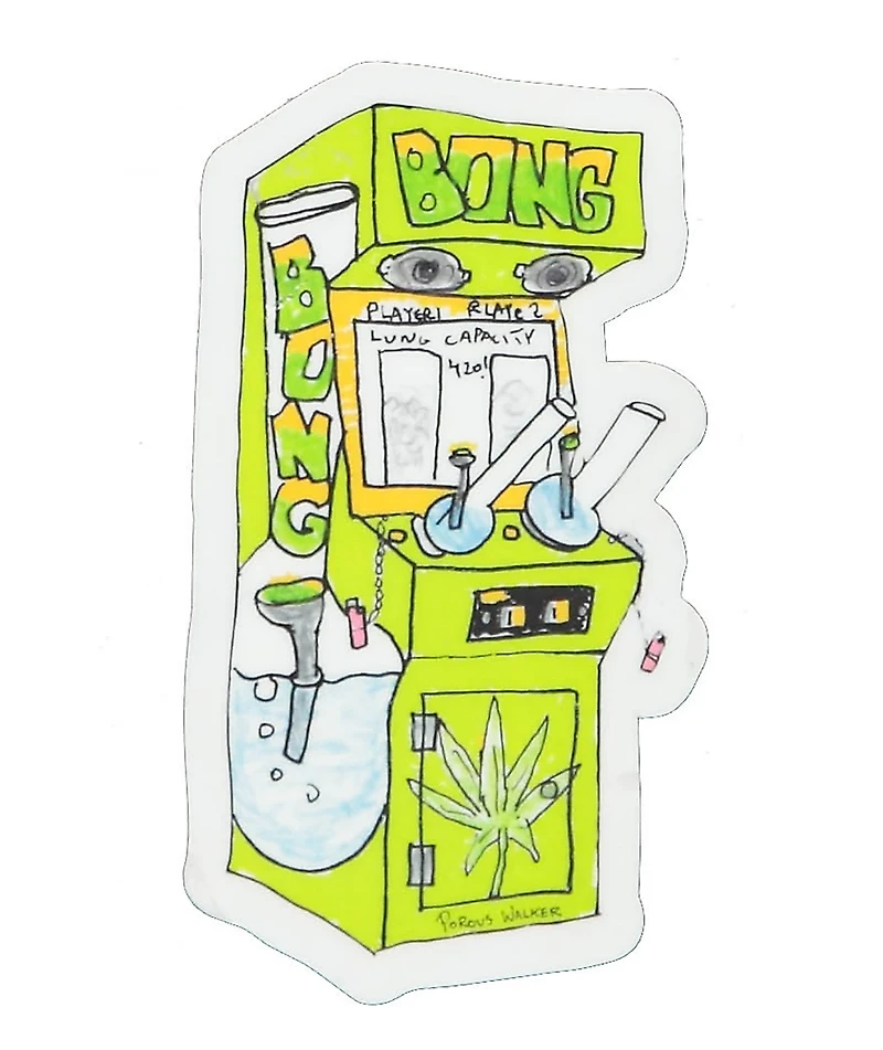 Porous Walker Arcade Bong Green Sticker