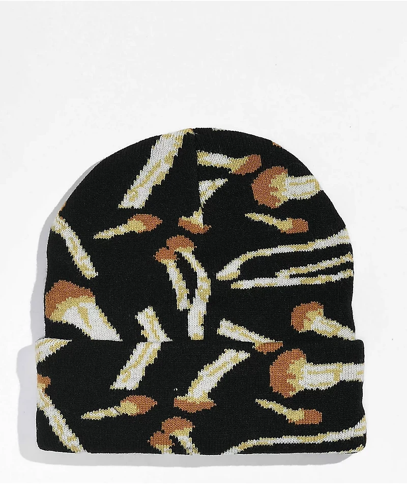 Porous Walker Shrooms Black Beanie