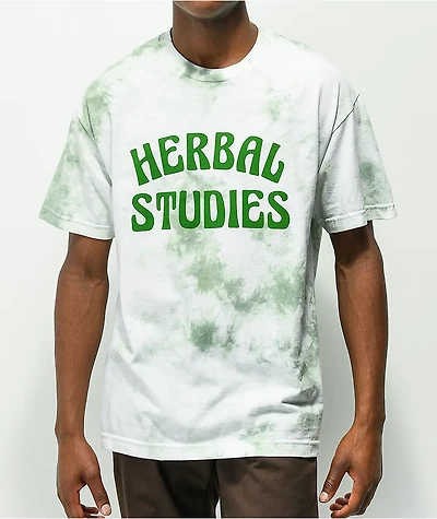 Pot Meets Pop Herbal Studies Green Tie Dye T-Shirt