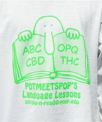 Pot Meets Pop Language Lesson White Long Sleeve T-Shirt