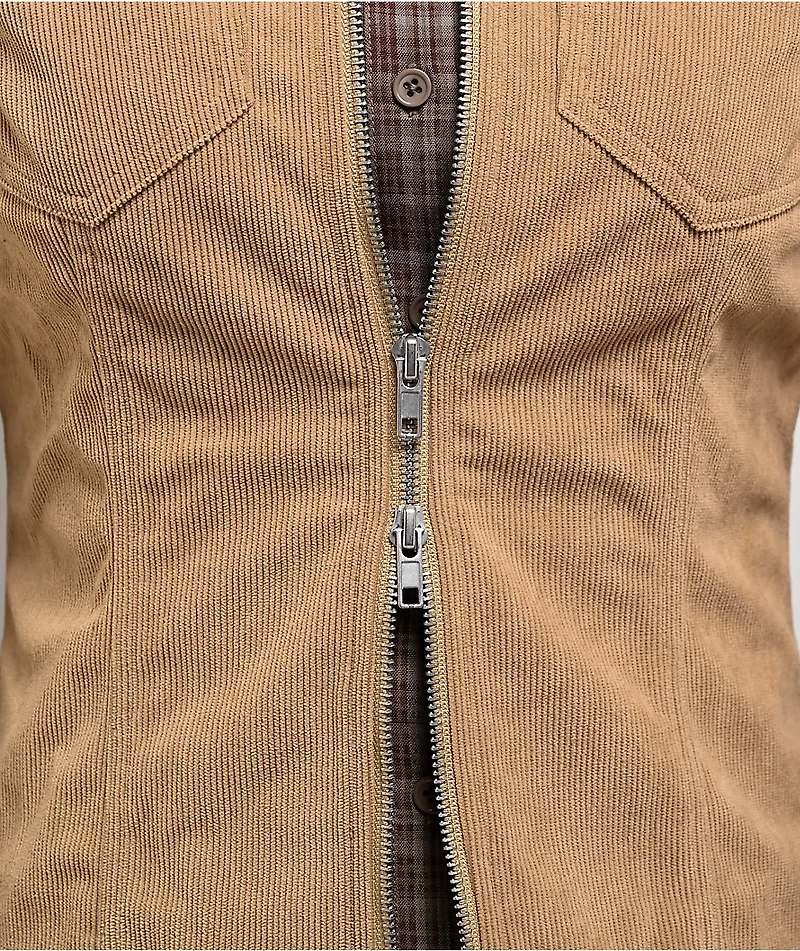 Pretty Garbage Jinny Khaki Corduroy Crop Jacket