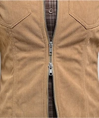 Pretty Garbage Jinny Khaki Corduroy Crop Jacket