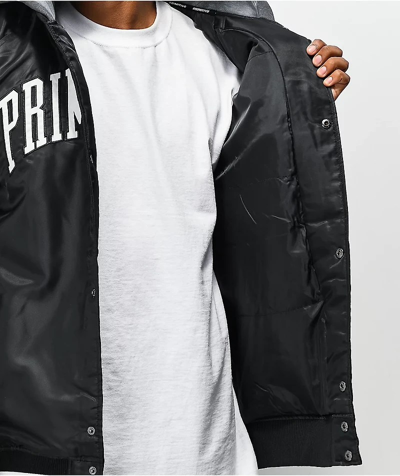 Primitive 2Fer Collegiate Black Hooded Coaches Jacket