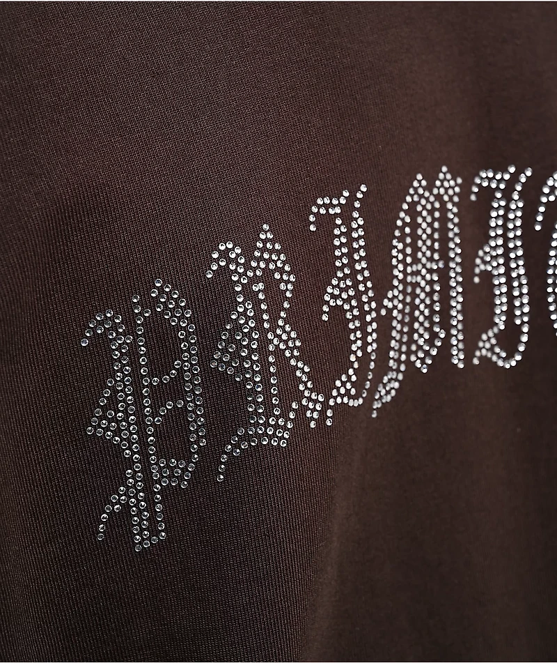 Primitive Archie Rhinestone Brown Heavyweight T-Shirt