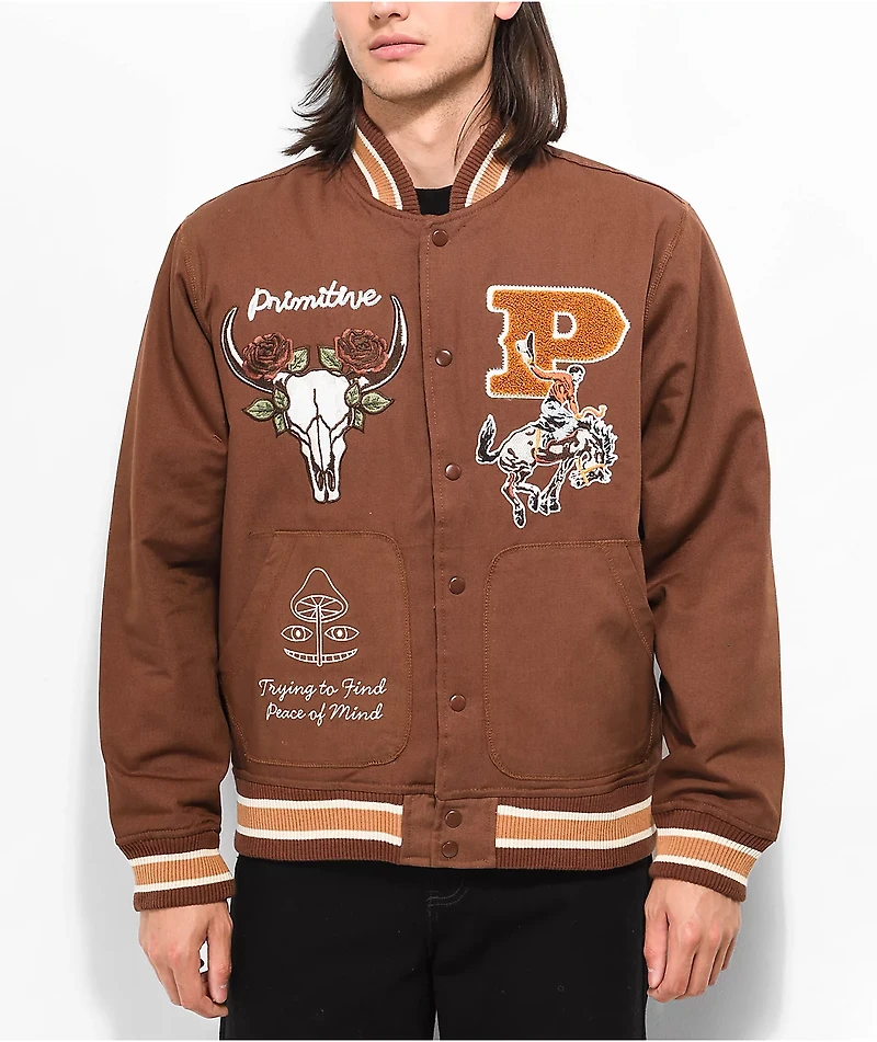 Primitive Badlands Brown Varsity Jacket