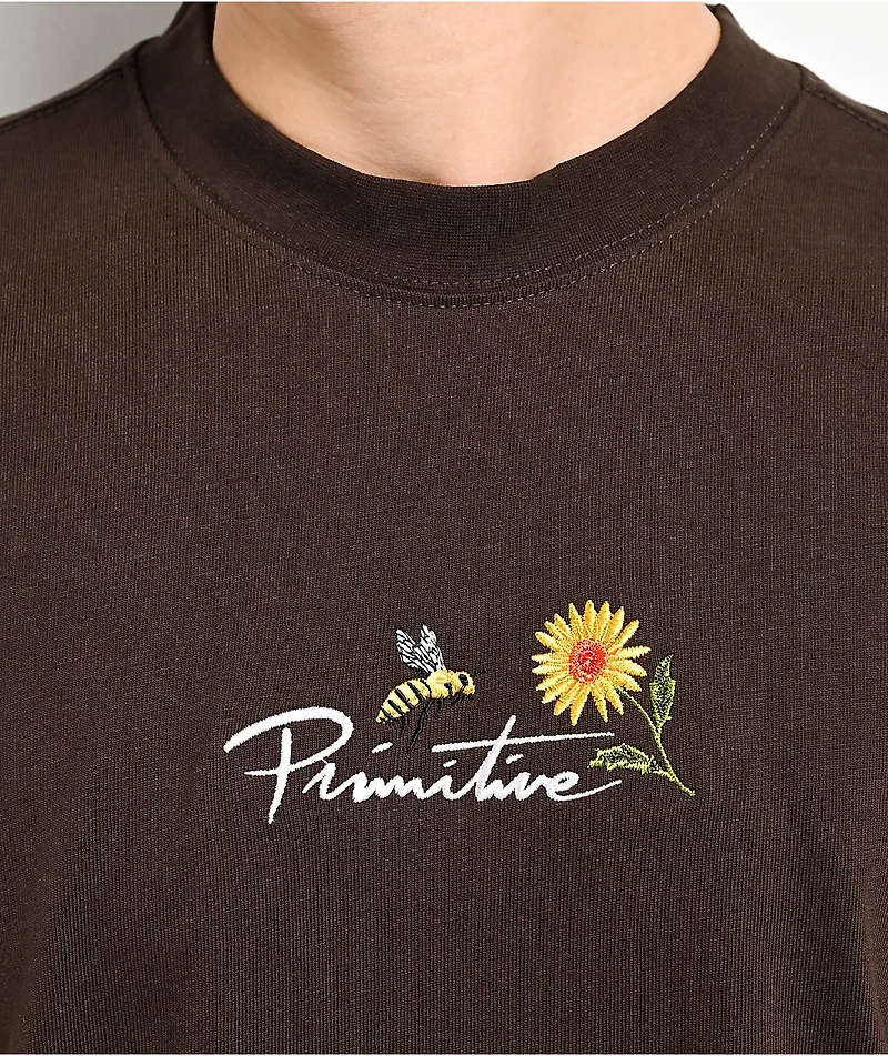 Primitive Blossom Brown Heavyweight T-Shirt