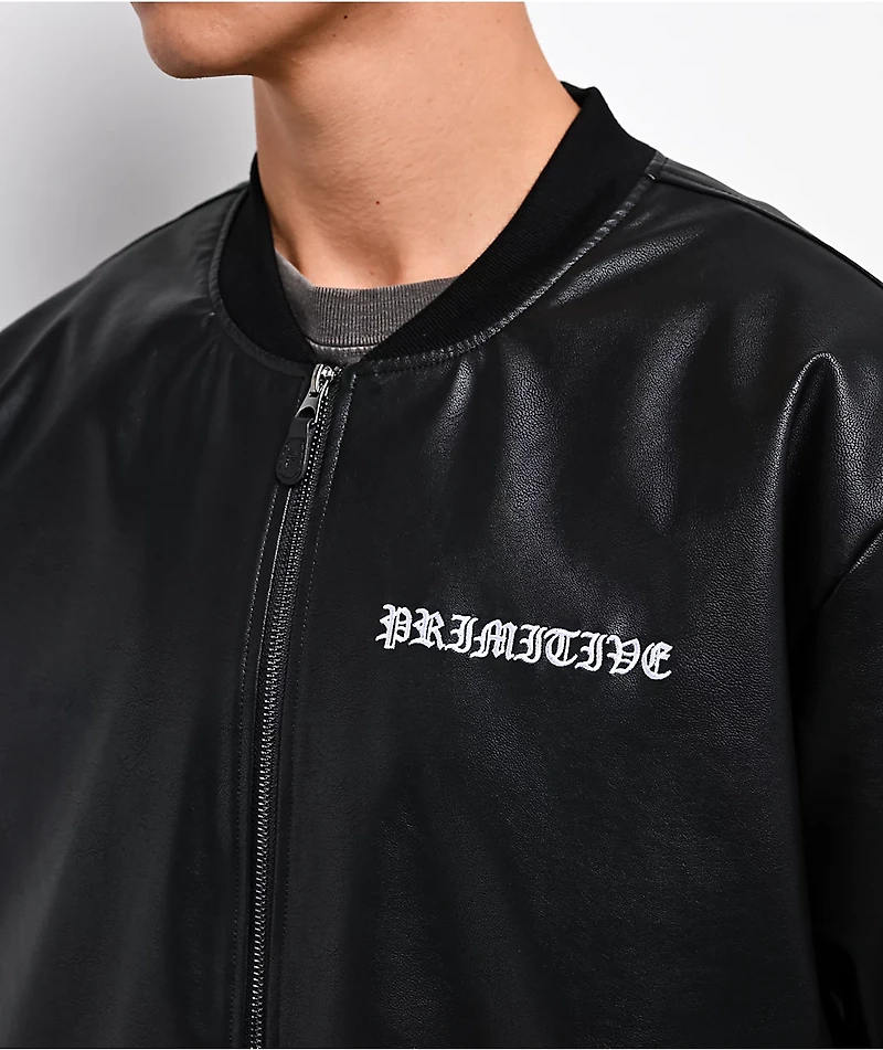 Primitive Borough Black Faux-Leather Jacket