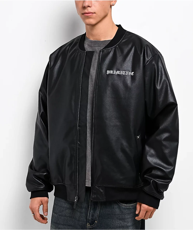 Primitive Borough Black Faux-Leather Jacket