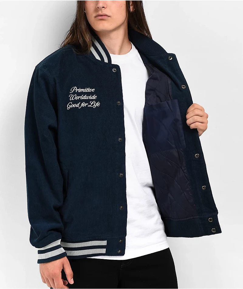 Primitive Bradford Blue Corduroy Varsity Jacket