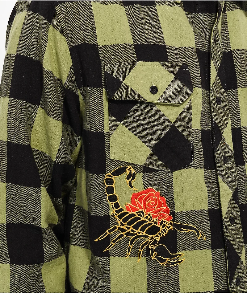 Primitive Buffalo Black & Green Flannel Shirt