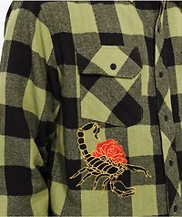 Primitive Buffalo Black & Green Flannel Shirt