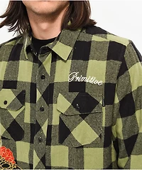 Primitive Buffalo Black & Green Flannel Shirt