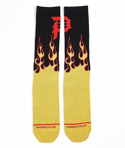 Primitive Burnout Black Crew Socks